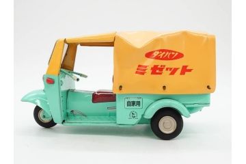 ダイハツ　ミゼット　DKA型　ブリキ製ミニカー(日本製、大阪ブリキ玩具資料室、おもちゃ、玩具、車、乗り物、オート三輪、外箱付き、説明書付き)(R-078467)