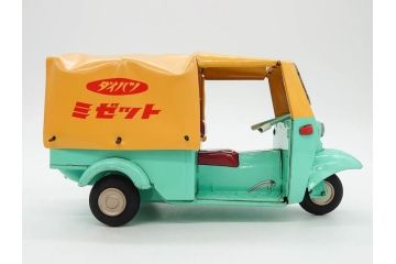 ダイハツ　ミゼット　DKA型　ブリキ製ミニカー(日本製、大阪ブリキ玩具資料室、おもちゃ、玩具、車、乗り物、オート三輪、外箱付き、説明書付き)(R-078467)