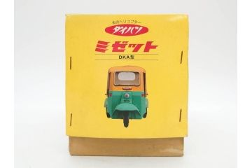 ダイハツ　ミゼット　DKA型　ブリキ製ミニカー(日本製、大阪ブリキ玩具資料室、おもちゃ、玩具、車、乗り物、オート三輪、外箱付き、説明書付き)(R-078467)