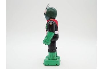 ビリケン商会　デビルマン　仮面ライダー　ブリキのおもちゃ2点セット(石森プロ、永井 豪、ゼンマイ歩行、フィギュア、人形、玩具、特撮、ヒーロー、外箱付き、日本製)(R-078468)