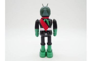 ビリケン商会　デビルマン　仮面ライダー　ブリキのおもちゃ2点セット(石森プロ、永井 豪、ゼンマイ歩行、フィギュア、人形、玩具、特撮、ヒーロー、外箱付き、日本製)(R-078468)