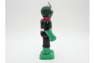 ビリケン商会　デビルマン　仮面ライダー　ブリキのおもちゃ2点セット(石森プロ、永井 豪、ゼンマイ歩行、フィギュア、人形、玩具、特撮、ヒーロー、外箱付き、日本製)(R-078468)