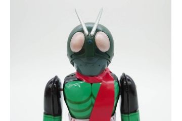 ビリケン商会　デビルマン　仮面ライダー　ブリキのおもちゃ2点セット(石森プロ、永井 豪、ゼンマイ歩行、フィギュア、人形、玩具、特撮、ヒーロー、外箱付き、日本製)(R-078468)