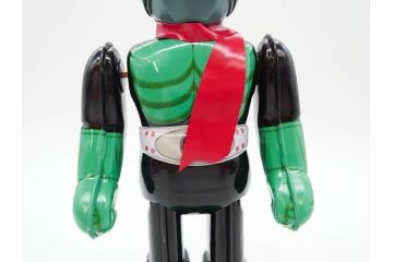 ビリケン商会　デビルマン　仮面ライダー　ブリキのおもちゃ2点セット(石森プロ、永井 豪、ゼンマイ歩行、フィギュア、人形、玩具、特撮、ヒーロー、外箱付き、日本製)(R-078468)