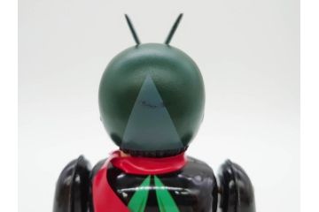 ビリケン商会　デビルマン　仮面ライダー　ブリキのおもちゃ2点セット(石森プロ、永井 豪、ゼンマイ歩行、フィギュア、人形、玩具、特撮、ヒーロー、外箱付き、日本製)(R-078468)