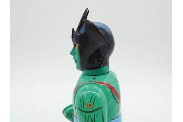 ビリケン商会　デビルマン　仮面ライダー　ブリキのおもちゃ2点セット(石森プロ、永井 豪、ゼンマイ歩行、フィギュア、人形、玩具、特撮、ヒーロー、外箱付き、日本製)(R-078468)