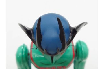 ビリケン商会　デビルマン　仮面ライダー　ブリキのおもちゃ2点セット(石森プロ、永井 豪、ゼンマイ歩行、フィギュア、人形、玩具、特撮、ヒーロー、外箱付き、日本製)(R-078468)