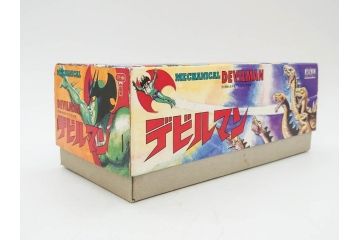 ビリケン商会　デビルマン　仮面ライダー　ブリキのおもちゃ2点セット(石森プロ、永井 豪、ゼンマイ歩行、フィギュア、人形、玩具、特撮、ヒーロー、外箱付き、日本製)(R-078468)