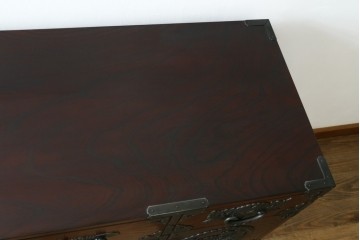 中古　美品!!　仙台民芸箪笥　欅産業　大振りの牡丹金具が目を惹く仙台箪笥　(R-078480)