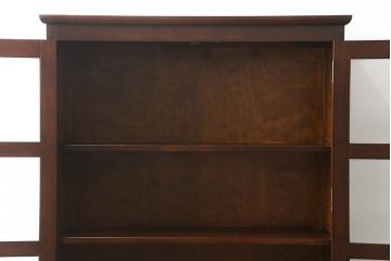 中古　美品　松本民芸家具　シックなデザインが魅力の書棚(ブックケース、本箱、食器棚、飾り棚、キャビネット、収納棚、戸棚)(R-078485)