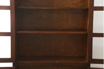 中古　美品　松本民芸家具　シックなデザインが魅力の書棚(ブックケース、本箱、食器棚、飾り棚、キャビネット、収納棚、戸棚)(R-078485)