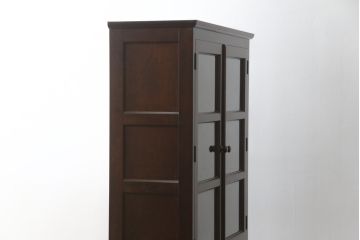 中古　美品　松本民芸家具　シックなデザインが魅力の書棚(ブックケース、本箱、食器棚、飾り棚、キャビネット、収納棚、戸棚)(R-078485)