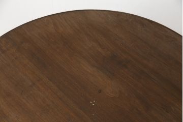 和製アンティーク　カバ材　スタイリッシュなデザインのラウンドカフェテーブル(丸テーブル、コーヒーテーブル、サイドテーブル)(R-078490)