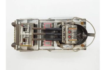 爆音ボート いなづま号　ハーフトラック(HALF TRUCK)　機関車(SUPER LOCOMOTIVE)　ジープ(FRICTION JEEP)　ゾウノタイコタタキ　ロケット(M.P.-1ROCKET)　ブリキのおもちゃ6点セット(乗り物、船、車、列車、ゼンマイ、フィギュア、人形、玩具、外箱付き、日本製)(R-078505)