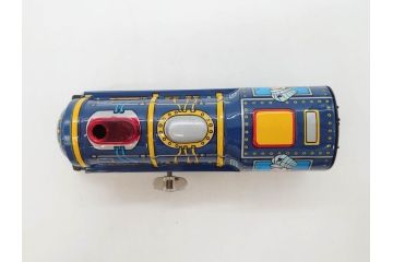 爆音ボート いなづま号　ハーフトラック(HALF TRUCK)　機関車(SUPER LOCOMOTIVE)　ジープ(FRICTION JEEP)　ゾウノタイコタタキ　ロケット(M.P.-1ROCKET)　ブリキのおもちゃ6点セット(乗り物、船、車、列車、ゼンマイ、フィギュア、人形、玩具、外箱付き、日本製)(R-078505)