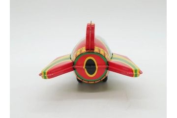 爆音ボート いなづま号　ハーフトラック(HALF TRUCK)　機関車(SUPER LOCOMOTIVE)　ジープ(FRICTION JEEP)　ゾウノタイコタタキ　ロケット(M.P.-1ROCKET)　ブリキのおもちゃ6点セット(乗り物、船、車、列車、ゼンマイ、フィギュア、人形、玩具、外箱付き、日本製)(R-078505)