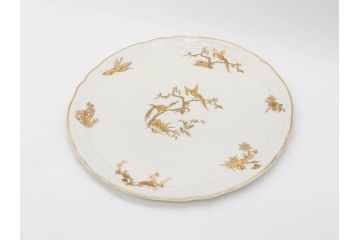 ビンテージ　フランス　BERNARDAUD(ベルナルド)　LIMOGES(リモージュ)　上品な金彩が美しいプレート(B&C、鳳凰、草花、エリザベス女王、記念モデル、ヴィンテージ、大皿、皿、飾り皿、洋食器)(R-078508)