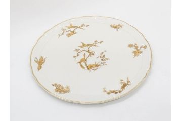 ビンテージ　フランス　BERNARDAUD(ベルナルド)　LIMOGES(リモージュ)　上品な金彩が美しいプレート(B&C、鳳凰、草花、エリザベス女王、記念モデル、ヴィンテージ、大皿、皿、飾り皿、洋食器)(R-078508)
