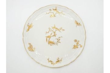 ビンテージ　フランス　BERNARDAUD(ベルナルド)　LIMOGES(リモージュ)　上品な金彩が美しいプレート(B&C、鳳凰、草花、エリザベス女王、記念モデル、ヴィンテージ、大皿、皿、飾り皿、洋食器)(R-078508)