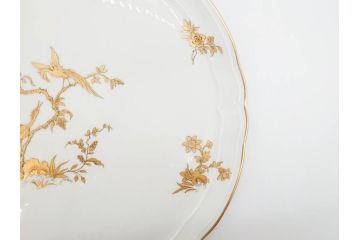 ビンテージ　フランス　BERNARDAUD(ベルナルド)　LIMOGES(リモージュ)　上品な金彩が美しいプレート(B&C、鳳凰、草花、エリザベス女王、記念モデル、ヴィンテージ、大皿、皿、飾り皿、洋食器)(R-078508)