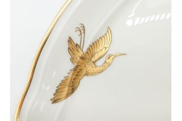ビンテージ　フランス　BERNARDAUD(ベルナルド)　LIMOGES(リモージュ)　上品な金彩が美しいプレート(B&C、鳳凰、草花、エリザベス女王、記念モデル、ヴィンテージ、大皿、皿、飾り皿、洋食器)(R-078508)