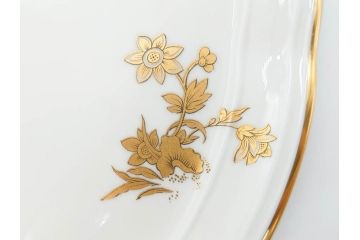 ビンテージ　フランス　BERNARDAUD(ベルナルド)　LIMOGES(リモージュ)　上品な金彩が美しいプレート(B&C、鳳凰、草花、エリザベス女王、記念モデル、ヴィンテージ、大皿、皿、飾り皿、洋食器)(R-078508)