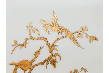 ビンテージ　フランス　BERNARDAUD(ベルナルド)　LIMOGES(リモージュ)　上品な金彩が美しいプレート(B&C、鳳凰、草花、エリザベス女王、記念モデル、ヴィンテージ、大皿、皿、飾り皿、洋食器)(R-078508)