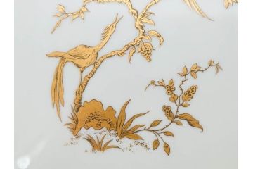 ビンテージ　フランス　BERNARDAUD(ベルナルド)　LIMOGES(リモージュ)　上品な金彩が美しいプレート(B&C、鳳凰、草花、エリザベス女王、記念モデル、ヴィンテージ、大皿、皿、飾り皿、洋食器)(R-078508)