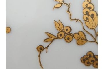 ビンテージ　フランス　BERNARDAUD(ベルナルド)　LIMOGES(リモージュ)　上品な金彩が美しいプレート(B&C、鳳凰、草花、エリザベス女王、記念モデル、ヴィンテージ、大皿、皿、飾り皿、洋食器)(R-078508)