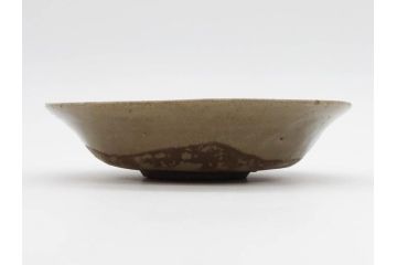 時代物　李朝青磁　約16cm　5.2寸　素朴な風合いが魅力的な中皿(朝鮮美術、古器、食器、5寸2分)(R-078509)