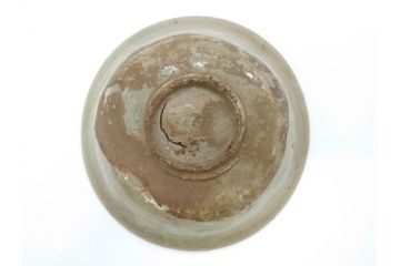 時代物　李朝青磁　約16cm　5.2寸　素朴な風合いが魅力的な中皿(朝鮮美術、古器、食器、5寸2分)(R-078509)