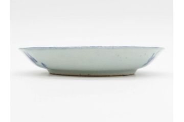 時代物　中国　唐物　古玩　古染付　青い染付のデザインが印象的な中皿5枚セット(皿、古器、食器、唐草、なます皿、中国美術)(R-078511)