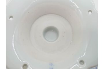 大正〜昭和初期　深川製磁　オールド深川　ウズラ紋　染付　約25cm　8寸　繊細に絵付けされた深鉢(うずら、草花、皿、深皿、八寸、和皿、和食器)(R-078512)