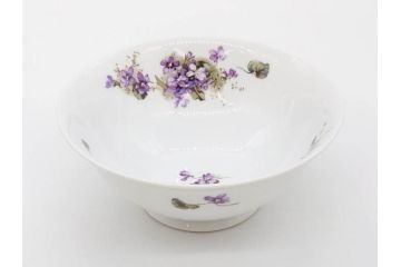 オールドノリタケ　NORITAKE　ヤジロベー印　可憐なスミレのデザインが可愛らしいボウル&プレート5枚セット(日本陶器會社、菫、花、フラワー、皿、深皿、中皿、なます皿、どんぶり、洋食器)(R-078514)