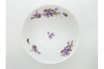 オールドノリタケ　NORITAKE　ヤジロベー印　可憐なスミレのデザインが可愛らしいボウル&プレート5枚セット(日本陶器會社、菫、花、フラワー、皿、深皿、中皿、なます皿、どんぶり、洋食器)(R-078514)