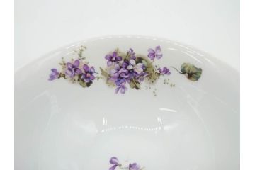 オールドノリタケ　NORITAKE　ヤジロベー印　可憐なスミレのデザインが可愛らしいボウル&プレート5枚セット(日本陶器會社、菫、花、フラワー、皿、深皿、中皿、なます皿、どんぶり、洋食器)(R-078514)