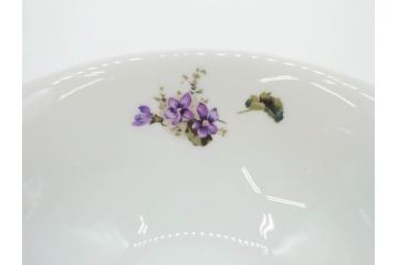 オールドノリタケ　NORITAKE　ヤジロベー印　可憐なスミレのデザインが可愛らしいボウル&プレート5枚セット(日本陶器會社、菫、花、フラワー、皿、深皿、中皿、なます皿、どんぶり、洋食器)(R-078514)