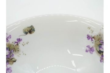 オールドノリタケ　NORITAKE　ヤジロベー印　可憐なスミレのデザインが可愛らしいボウル&プレート5枚セット(日本陶器會社、菫、花、フラワー、皿、深皿、中皿、なます皿、どんぶり、洋食器)(R-078514)