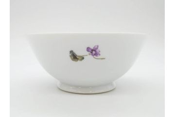 オールドノリタケ　NORITAKE　ヤジロベー印　可憐なスミレのデザインが可愛らしいボウル&プレート5枚セット(日本陶器會社、菫、花、フラワー、皿、深皿、中皿、なます皿、どんぶり、洋食器)(R-078514)
