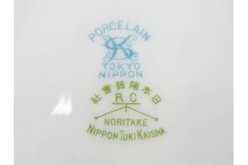 オールドノリタケ　NORITAKE　ヤジロベー印　可憐なスミレのデザインが可愛らしいボウル&プレート5枚セット(日本陶器會社、菫、花、フラワー、皿、深皿、中皿、なます皿、どんぶり、洋食器)(R-078514)