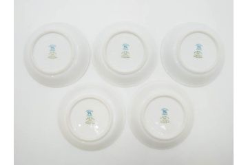 オールドノリタケ　NORITAKE　ヤジロベー印　可憐なスミレのデザインが可愛らしいボウル&プレート5枚セット(日本陶器會社、菫、花、フラワー、皿、深皿、中皿、なます皿、どんぶり、洋食器)(R-078514)