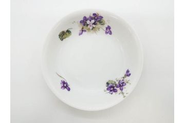 オールドノリタケ　NORITAKE　ヤジロベー印　可憐なスミレのデザインが可愛らしいボウル&プレート5枚セット(日本陶器會社、菫、花、フラワー、皿、深皿、中皿、なます皿、どんぶり、洋食器)(R-078514)