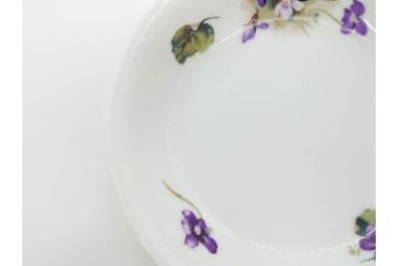 オールドノリタケ　NORITAKE　ヤジロベー印　可憐なスミレのデザインが可愛らしいボウル&プレート5枚セット(日本陶器會社、菫、花、フラワー、皿、深皿、中皿、なます皿、どんぶり、洋食器)(R-078514)