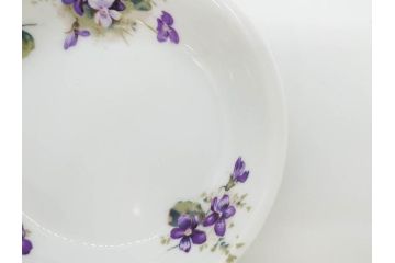 オールドノリタケ　NORITAKE　ヤジロベー印　可憐なスミレのデザインが可愛らしいボウル&プレート5枚セット(日本陶器會社、菫、花、フラワー、皿、深皿、中皿、なます皿、どんぶり、洋食器)(R-078514)