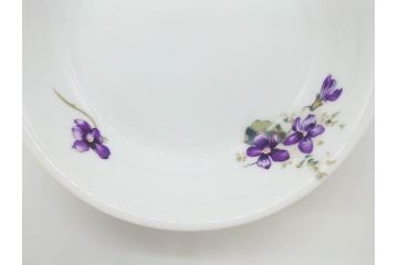 オールドノリタケ　NORITAKE　ヤジロベー印　可憐なスミレのデザインが可愛らしいボウル&プレート5枚セット(日本陶器會社、菫、花、フラワー、皿、深皿、中皿、なます皿、どんぶり、洋食器)(R-078514)