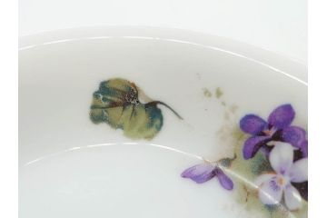 オールドノリタケ　NORITAKE　ヤジロベー印　可憐なスミレのデザインが可愛らしいボウル&プレート5枚セット(日本陶器會社、菫、花、フラワー、皿、深皿、中皿、なます皿、どんぶり、洋食器)(R-078514)