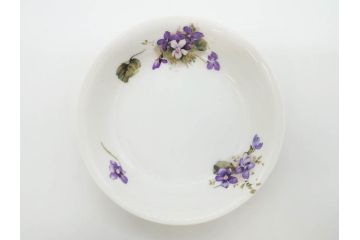 オールドノリタケ　NORITAKE　ヤジロベー印　可憐なスミレのデザインが可愛らしいボウル&プレート5枚セット(日本陶器會社、菫、花、フラワー、皿、深皿、中皿、なます皿、どんぶり、洋食器)(R-078514)