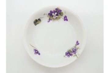 オールドノリタケ　NORITAKE　ヤジロベー印　可憐なスミレのデザインが可愛らしいボウル&プレート5枚セット(日本陶器會社、菫、花、フラワー、皿、深皿、中皿、なます皿、どんぶり、洋食器)(R-078514)