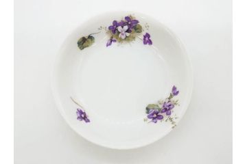 オールドノリタケ　NORITAKE　ヤジロベー印　可憐なスミレのデザインが可愛らしいボウル&プレート5枚セット(日本陶器會社、菫、花、フラワー、皿、深皿、中皿、なます皿、どんぶり、洋食器)(R-078514)