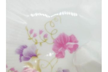 ビンテージ　フランス　LIMOGES　リモージュ　GIRAUD(ジロー)　淡い色彩で描かれた花のデザインが可愛らしいスープチューリン(花柄、フラワー、ヴィンテージ、ふかひれ皿、ポット、トンキ、蓋付き、磁器、洋食器)(R-078516)